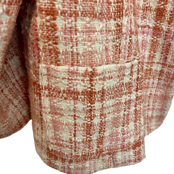 Tweed Jacket coral cream talbots office blazer size 16 - Picture 4 of 6
